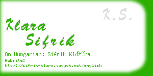 klara sifrik business card